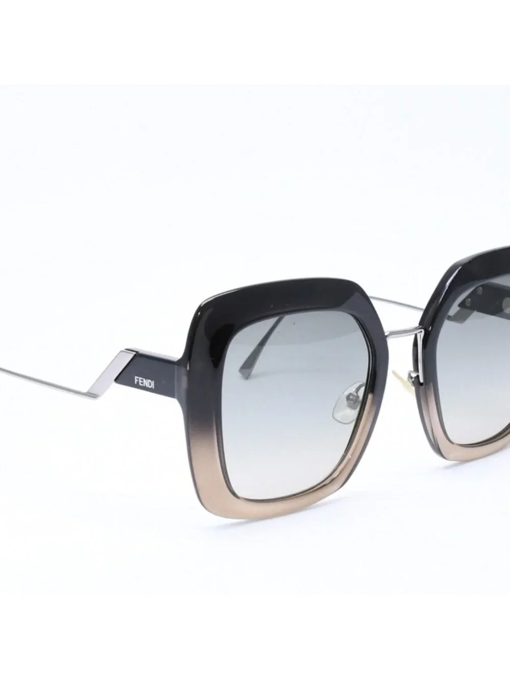 Fendi Sunglasses Eyewear FF Square Black Metal Acetate